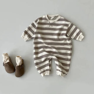 Casual Long Sleeve Striped Romper - RYAN AND REMI