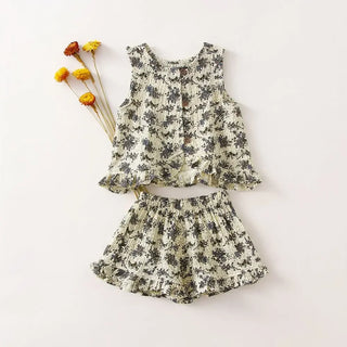 Floral Ruffle Shorts Set - RYAN AND REMI