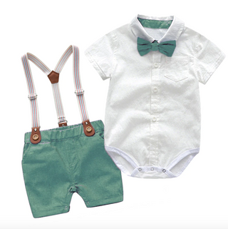 Suspender Shorts & Romper Suit Set - RYAN AND REMI