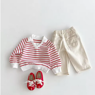 Striped Polo Sweatshirt