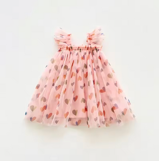 Heart Print Dress Tulle Dress