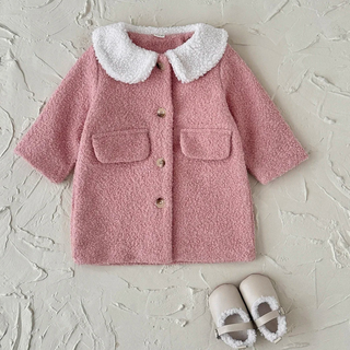 Pink Plush Wool Coat