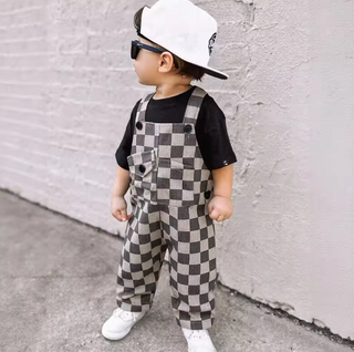 Charcoal Checkered Jumpsuit