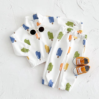 Ice Cream Zip Up Jogger Set - RYAN AND REMI
