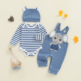 Elephant Overalls Jumpsuit Set - RYAN AND REMI
