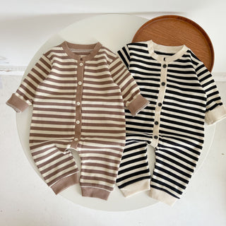 Stripe Long sleeve knit jumpsuits - RYAN AND REMI