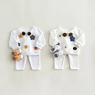 Long Sleeve Embroidered Flower Sweater - RYAN AND REMI