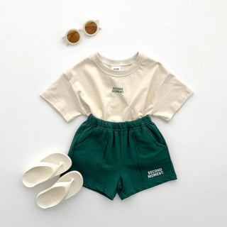 2025 Summer New Baby Short Sleeve Clothes Set Infant Boy Letter Print T Shirts + Shorts 2pcs Suit Children Tee Set Baby Outfits - RYAN AND REMI