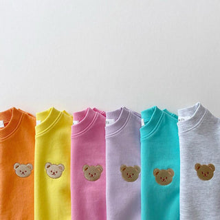 Long Sleeve Teddy Bear Sweatshirt Romper Bodysuit - RYAN AND REMI