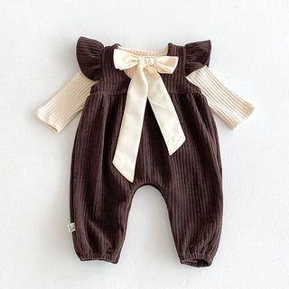 Corduroy Eyelet Collar Romper - RYAN AND REMI