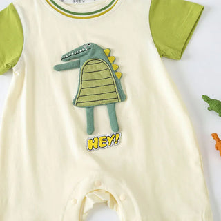 Cartoon Dinosaur Patchwork Jumpsuit