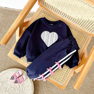 Baby Girl Clothes Toddler Sets Cotton Love Sweatshirt Long Sleeve Top+Bow Pants Spring Newborn Kids Clothing Infant Outfit Suits - RYAN AND REMI
