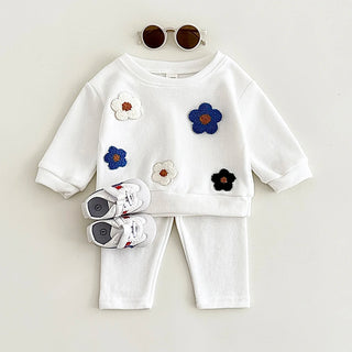 Long Sleeve Embroidered Flower Sweater - RYAN AND REMI