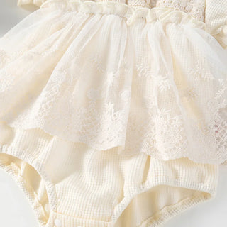 Lace Waffle Romper  Dress - RYAN AND REMI