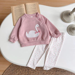 Swan Embroidered Sweater Set - RYAN AND REMI