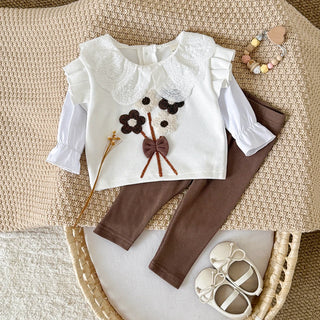 Brown Flower Embroidery Set - RYAN AND REMI