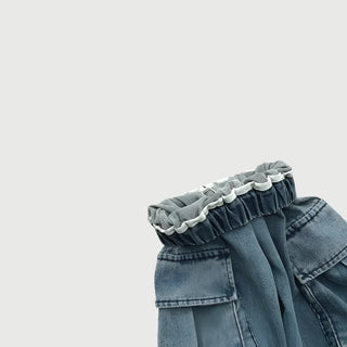 Denim Cargo Loose Pants - RYAN AND REMI
