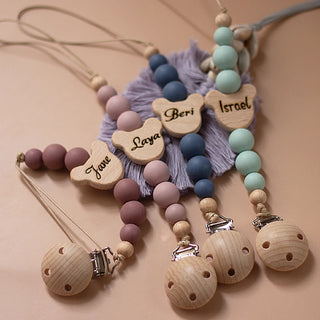 PERSONALIZED Pendant Pacifier Chain - RYAN AND REMI
