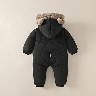 Winter baby fur lining  jumpsuit
