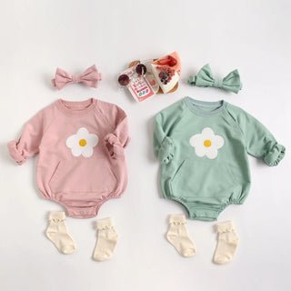 Flower Long Sleeve Onesie - RYAN AND REMI