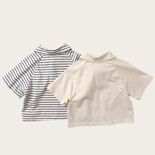 Korean Style Unisex Kids Cotton Polo T-shirt Breathable Short Sleeve Tee for Boys & Girls Summer Casual Top for 2-8 Years - RYAN AND REMI