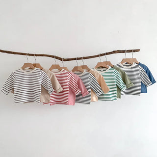Long Sleeve Striped Top Tees - RYAN AND REMI
