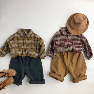 Boys Fall Plaid Shirt - RYAN AND REMI