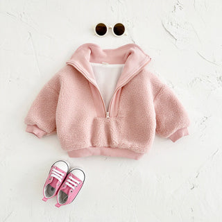 Faux Lamb Wool Zippered Jacket - RYAN AND REMI