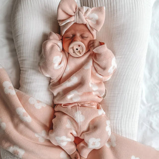 Pink Flower Knitted Set - RYAN AND REMI