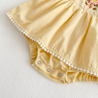 Embroidered Collar Baby Girl Romper - RYAN AND REMI