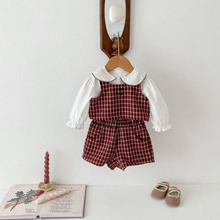 Retro Tweed Vest and Shorts Outfit - RYAN AND REMI