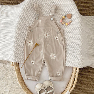 Corduroy Floral Dungaree Jumpsuit