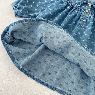 Printed Denim Sister Outfit
