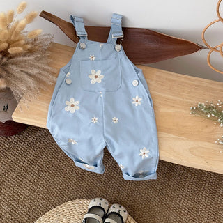 Flower Embroidery Loose Jumpsuit