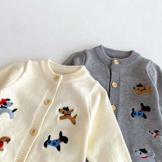 Knitted Dog Pattern Jumpsuit Set - RYAN AND REMI