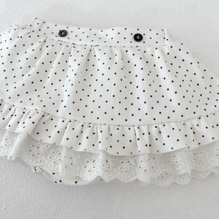 Spring and Autumn Long Sleeve Cute Fashion Versatile Polka Dot Top and Skirt Set for Girls, Pure Cotton Two-Piece Set - RYAN AND REMI