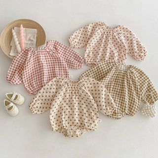 Plaid Hearts Girls Romper - RYAN AND REMI