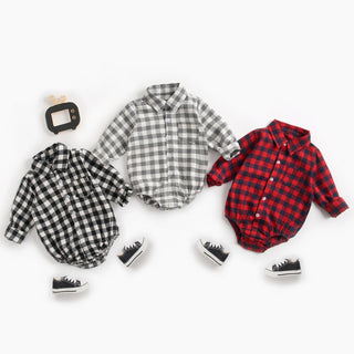 Button Up Plaid  Bodysuit - RYAN AND REMI