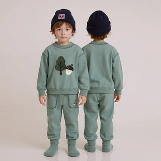 Fuzzy Patch Contrast Jogger Set - RYAN AND REMI