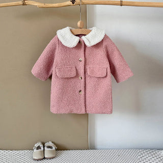 Pink Plush Wool Coat