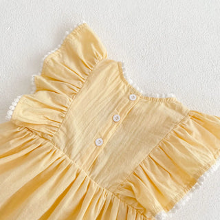 Embroidered Collar Baby Girl Romper - RYAN AND REMI