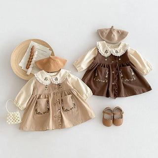 Embroidery Pocket Dress Outfit - RYAN AND REMI