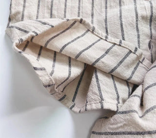 Boys Striped Cotton Linen Shorts Set - RYAN AND REMI
