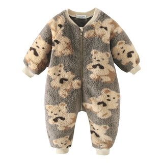 Fleece Teddy Bear Snuggle Jumpsuit