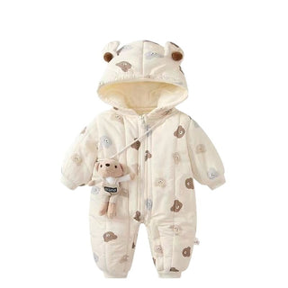 Warm Hooded Fleece Jumpsuit