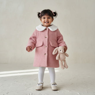 Pink Plush Wool Coat