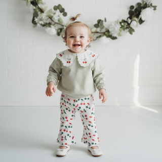 Cherry Embroidery Lapel Set