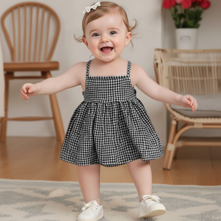 Plaid Picnic Romper Dress - RYAN AND REMI
